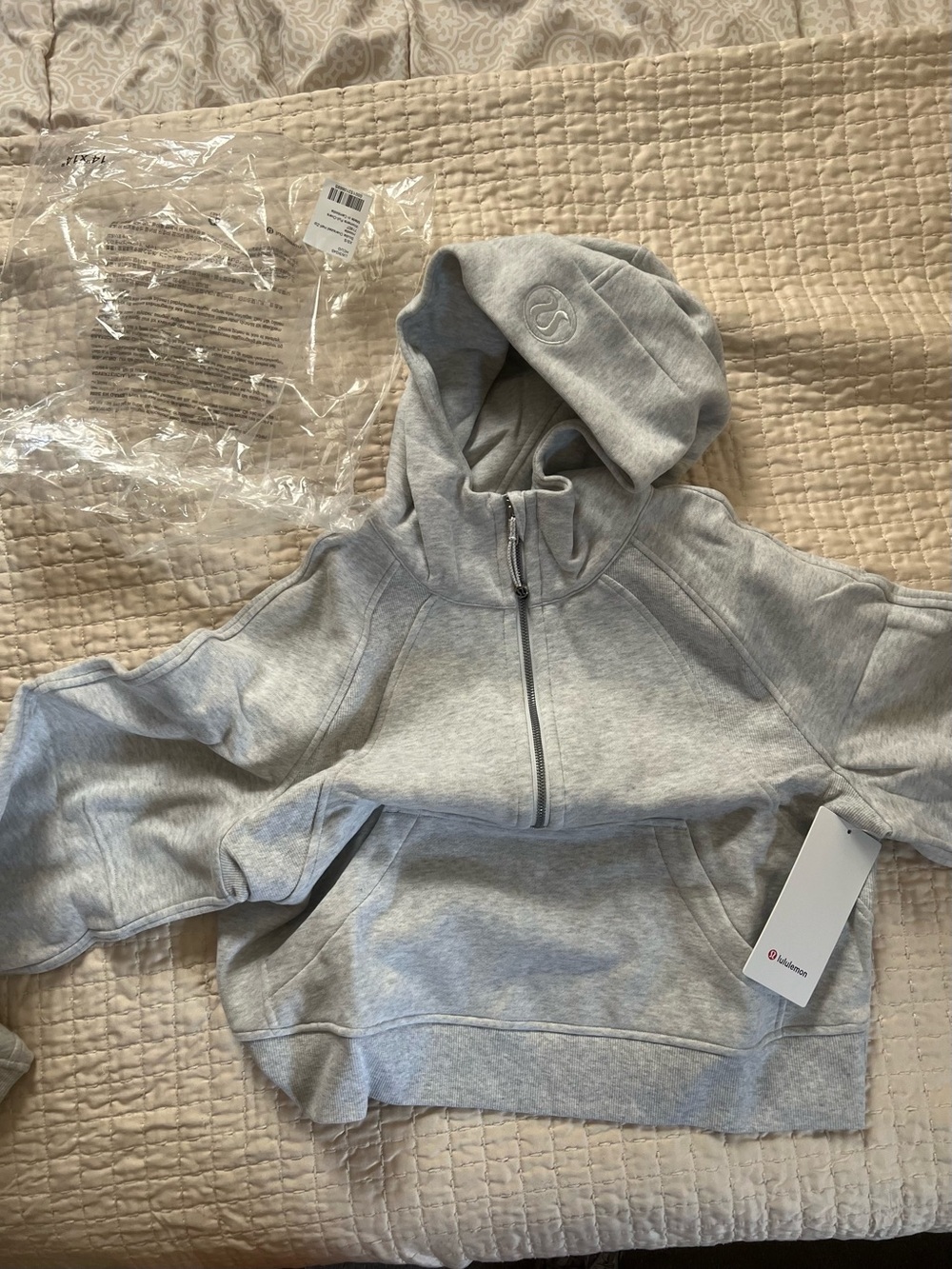 LuLaRoe Light Gray Scuba Oversized Half-zip Hoodie